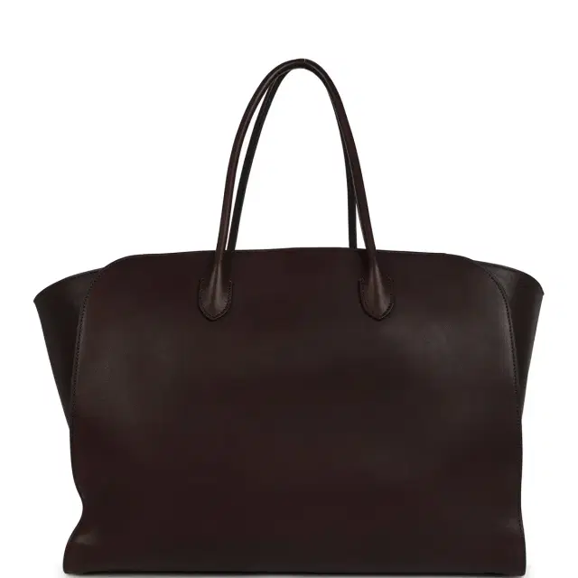 The Row The Row Marlo Tote Bag Chestnut Saddle Leather Silver Hardware