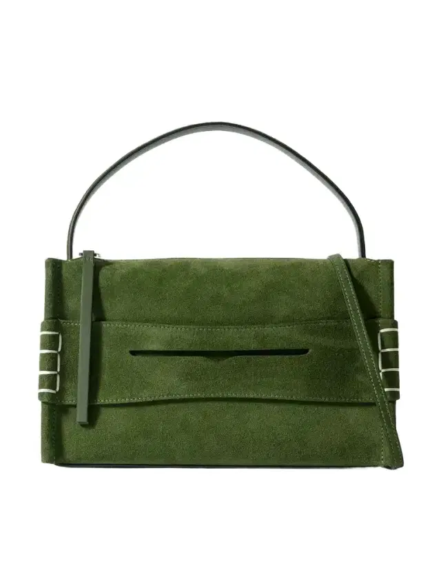 JW Anderson Loafer Embroidered Suede Shoulder Bag