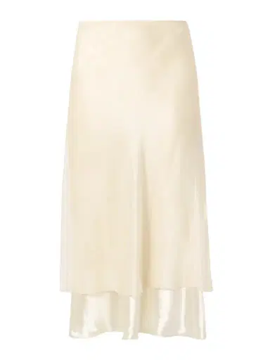 Khaite Monina Layered Satin And Organza Midi Skirt | Thumbnail 1