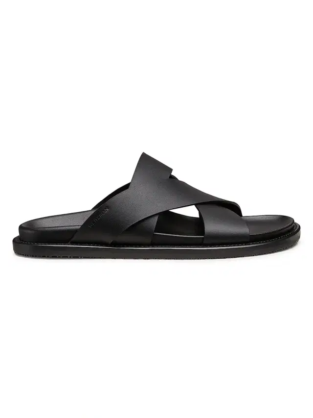 Men's Berkley Crisscross Leather Sandals - Black
