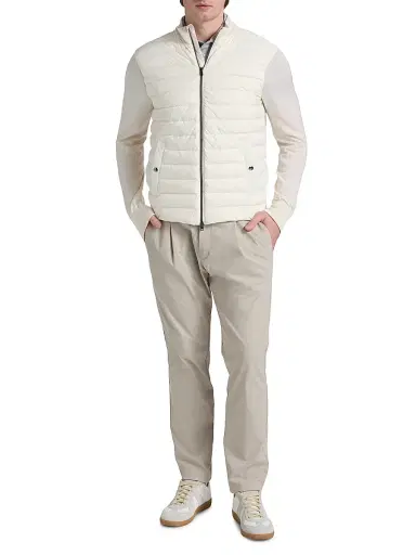 HERNO Men's Wool & Silk Quilted Bomber Jacker - Taupe - Size 48 | Thumbnail 2 HERNO Men's Wool & Silk Quilted Bomber Jacker - Taupe - Size 48 | Thumbnail 2