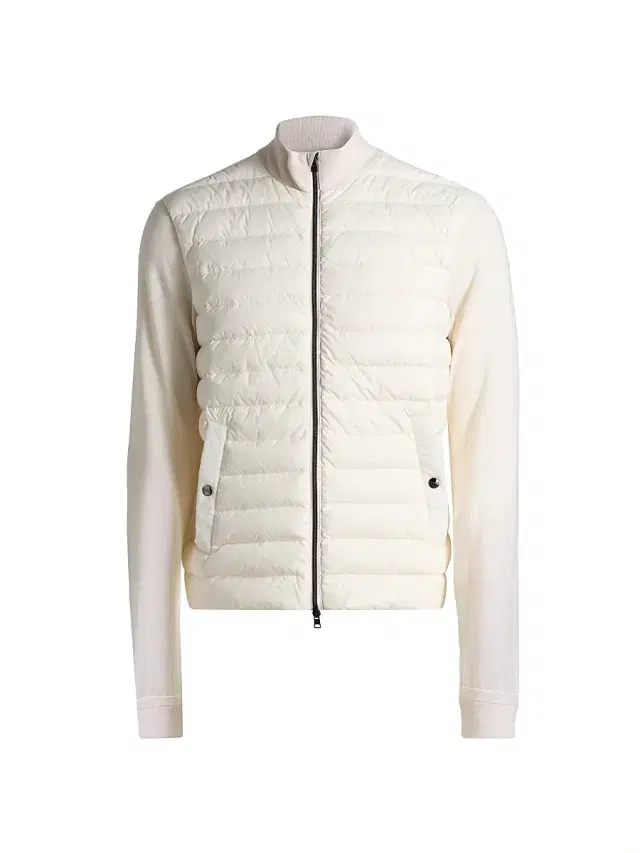 Men's Wool & Silk Quilted Bomber Jacker - Taupe