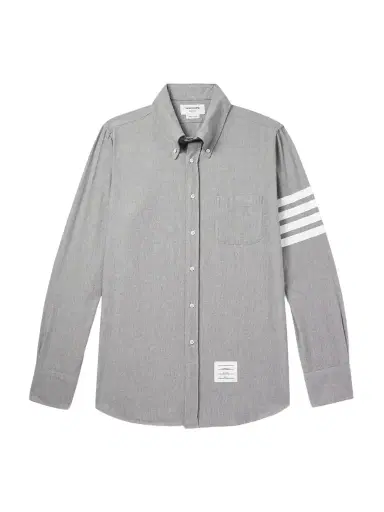 Thom Browne Button-Down Collar Striped Cotton-Chambray Shirt - Men | Thumbnail 1