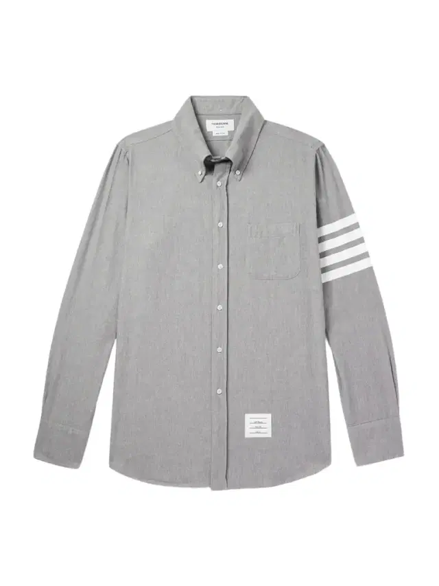 Thom Browne Button-Down Collar Striped Cotton-Chambray Shirt - Men