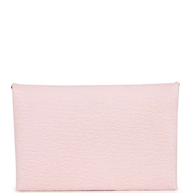 Hermes Calvi Card Holder Rose Darling Chevre Mysore Palladium Hardware
