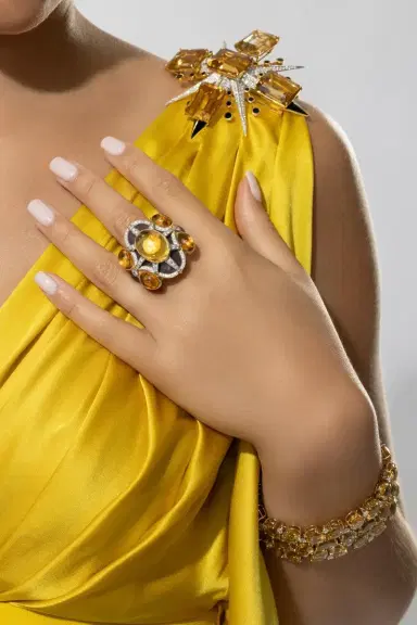 TONY DUQUETTE Ruby Citrine Diamond Ring | Thumbnail 2