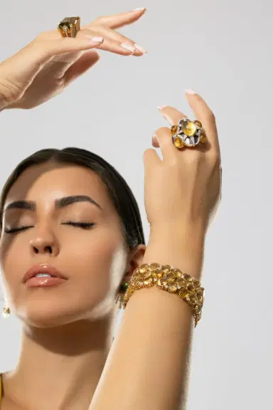 TONY DUQUETTE Ruby Citrine Diamond Ring | Thumbnail 3