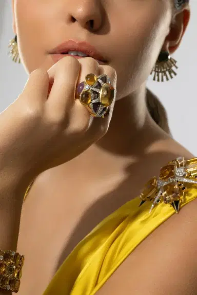 TONY DUQUETTE Ruby Citrine Diamond Ring | Thumbnail 4