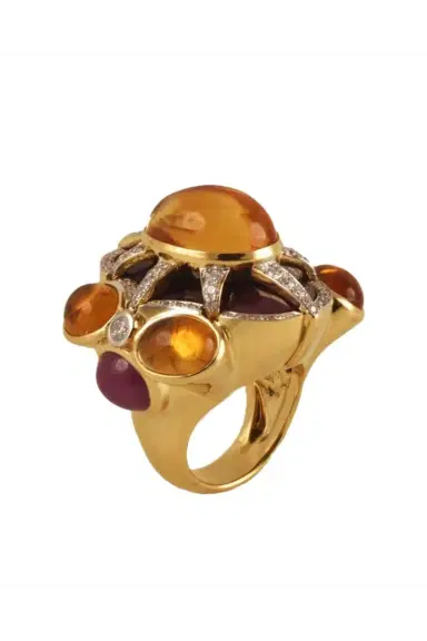 TONY DUQUETTE Ruby Citrine Diamond Ring | Thumbnail 1