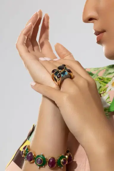 TONY DUQUETTE Topaz Garnet Diamond Ring | Thumbnail 3