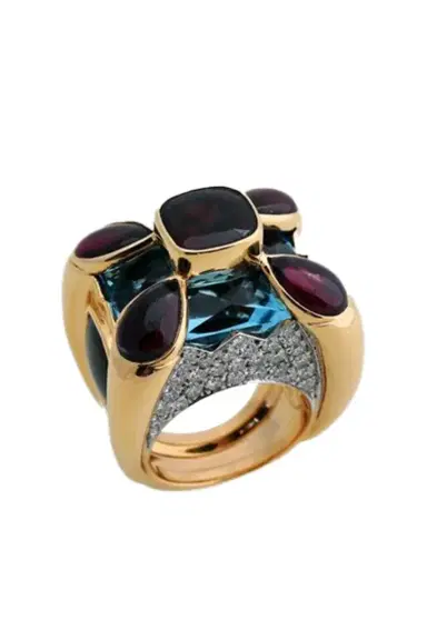 TONY DUQUETTE Topaz Garnet Diamond Ring | Thumbnail 1