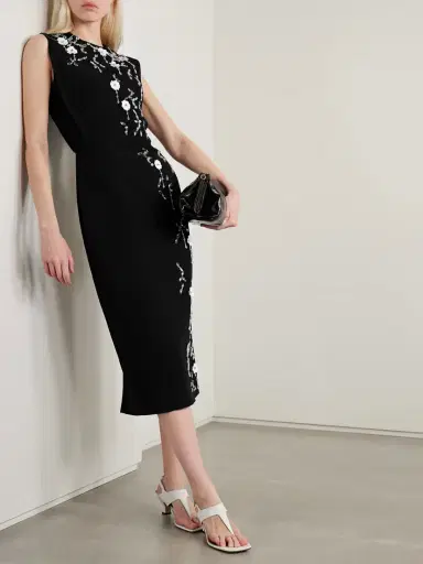 Emilia Wickstead Cappia Embellished Crepe Midi Dress | Thumbnail 2 Emilia Wickstead Cappia Embellished Crepe Midi Dress | Thumbnail 2