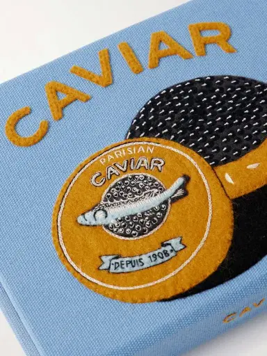 Olympia Le-Tan Caviar Embroidered Appliquéd Canvas Clutch | Thumbnail 4 Olympia Le-Tan Caviar Embroidered Appliquéd Canvas Clutch | Thumbnail 4