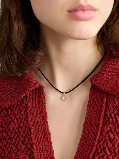 STONE AND STRAND Crosby 10-karat Gold, Cord And Diamond Choker | Thumbnail 2 STONE AND STRAND Crosby 10-karat Gold, Cord And Diamond Choker | Thumbnail 2