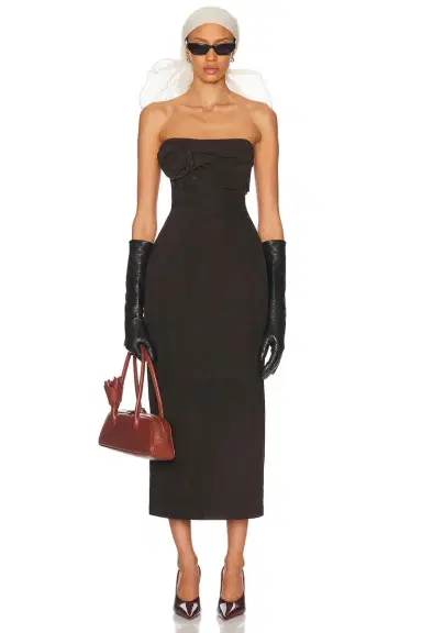 Magda Butrym Strapless Ruched Dress | Thumbnail 4 Magda Butrym Strapless Ruched Dress | Thumbnail 4
