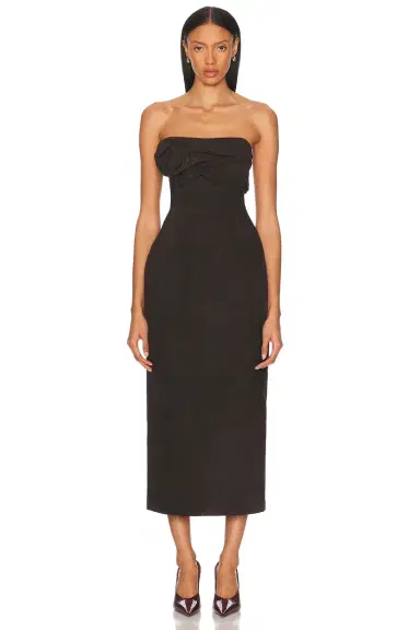 Magda Butrym Strapless Ruched Dress | Thumbnail 1 Magda Butrym Strapless Ruched Dress | Thumbnail 1