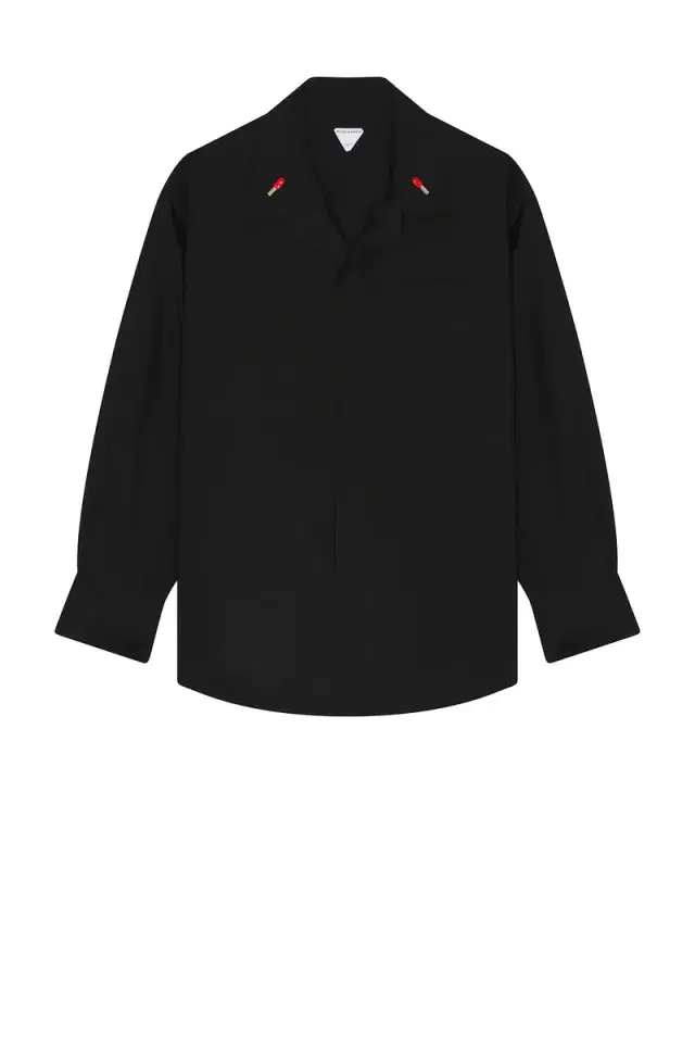Bottega Veneta Matches Detail Light Wool Long Sleeve Shirt