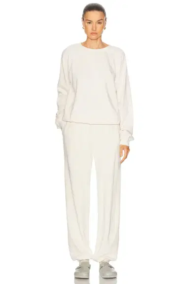 ÉTERNE Oversized Lightweight French Terry Raglan Sweatshirt | Thumbnail 4