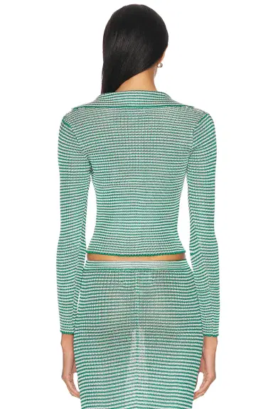 Calle Del Mar Micro Stripe Long Sleeve Cardigan | Thumbnail 3