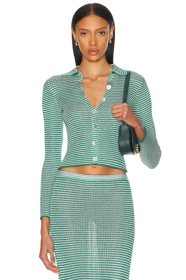Calle Del Mar Micro Stripe Long Sleeve Cardigan