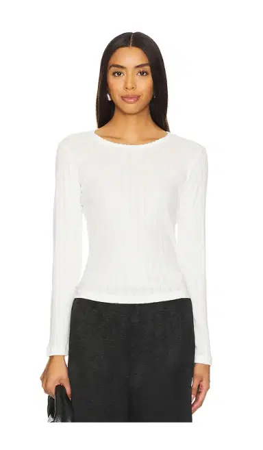 LESET Pointelle Long Sleeve | Thumbnail 1 LESET Pointelle Long Sleeve | Thumbnail 1