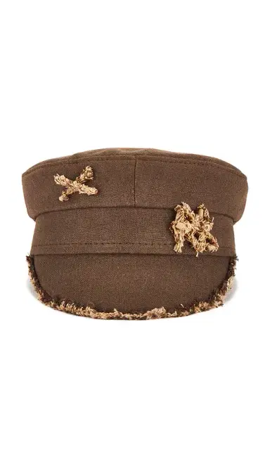 Ruslan Baginskiy Monogram-embellished Fringed Baker Boy Cap | Thumbnail 2 Ruslan Baginskiy Monogram-embellished Fringed Baker Boy Cap | Thumbnail 2