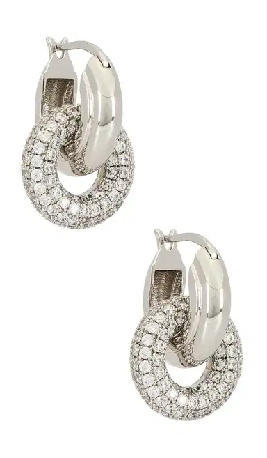 Luv AJ Pave Interlock Hoops | Thumbnail 1 Luv AJ Pave Interlock Hoops | Thumbnail 1