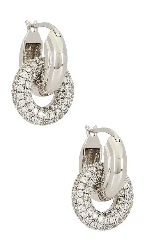 Luv AJ Pave Interlock Hoops