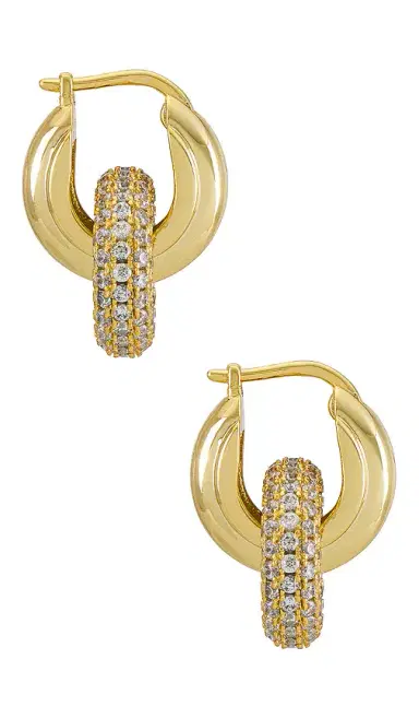 Luv AJ Pave Interlock Hoops | Thumbnail 2 Luv AJ Pave Interlock Hoops | Thumbnail 2