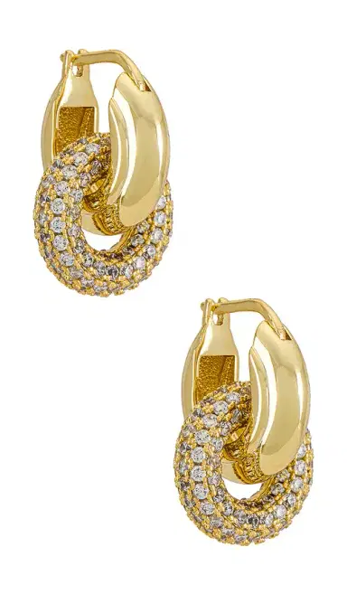 Luv AJ Pave Interlock Hoops | Thumbnail 1 Luv AJ Pave Interlock Hoops | Thumbnail 1