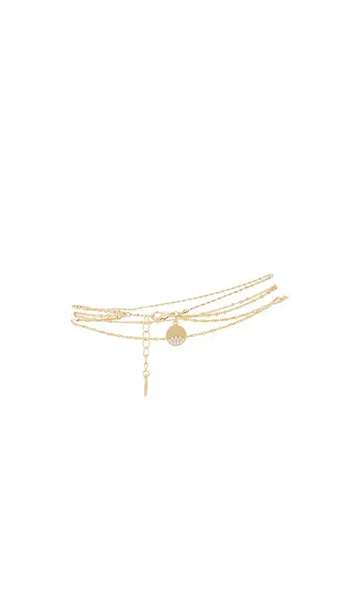 Ettika Crystal Dipped Gold Chain Anklet