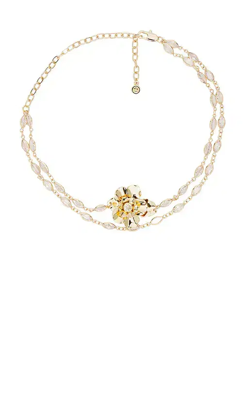 Ettika Bazel Crystal Layered Flower Necklace
