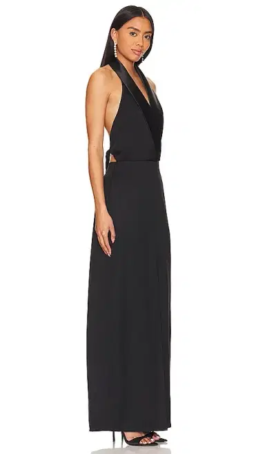 SIMKHAI Janice Tuxedo Halter Vest Gown | Thumbnail 2 SIMKHAI Janice Tuxedo Halter Vest Gown | Thumbnail 2