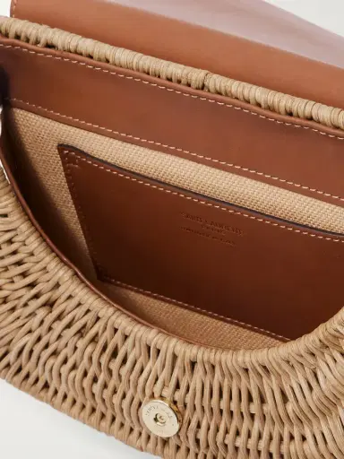 Saint Laurent Voltaire Top Handle Leather-trimmed Bamboo Shoulder Bag | Thumbnail 5 Saint Laurent Voltaire Top Handle Leather-trimmed Bamboo Shoulder Bag | Thumbnail 5