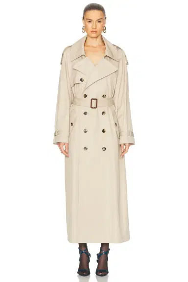 Saint Laurent Long Trench Coat | Thumbnail 2 Saint Laurent Long Trench Coat | Thumbnail 2