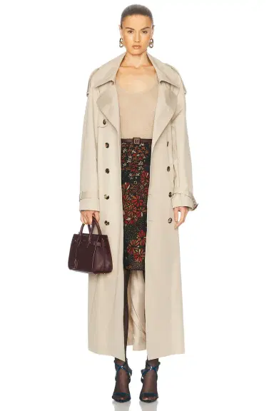 Saint Laurent Long Trench Coat | Thumbnail 1 Saint Laurent Long Trench Coat | Thumbnail 1