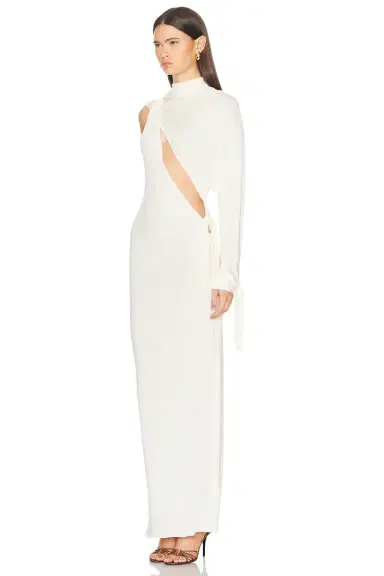 Atlein One Shoulder Cut Out Draped Dress | Thumbnail 3