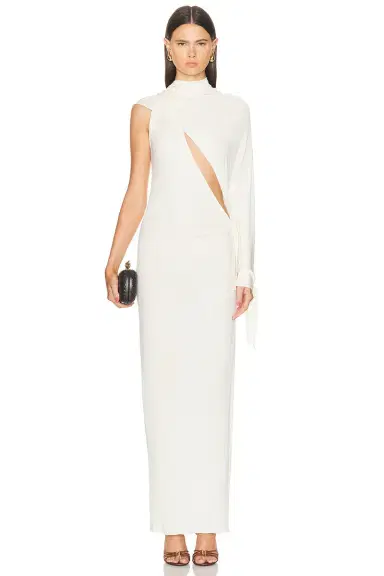 Atlein One Shoulder Cut Out Draped Dress | Thumbnail 1