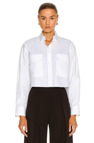 Alaïa Cotton Poplin Long Sleeve Top | Thumbnail 2 Alaïa Cotton Poplin Long Sleeve Top | Thumbnail 2