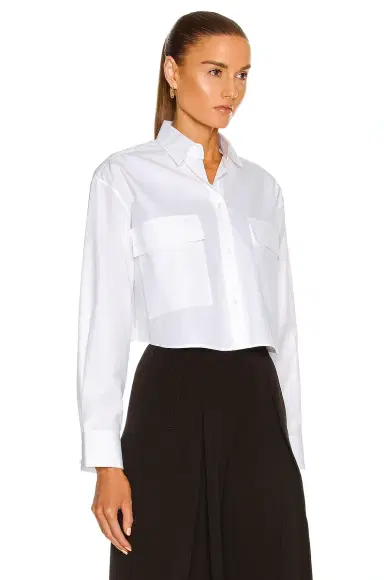 Alaïa Cotton Poplin Long Sleeve Top | Thumbnail 3 Alaïa Cotton Poplin Long Sleeve Top | Thumbnail 3
