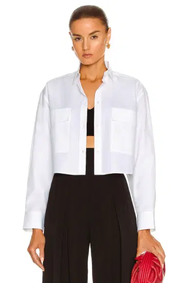 Alaïa Cotton Poplin Long Sleeve Top | Thumbnail 1 Alaïa Cotton Poplin Long Sleeve Top | Thumbnail 1