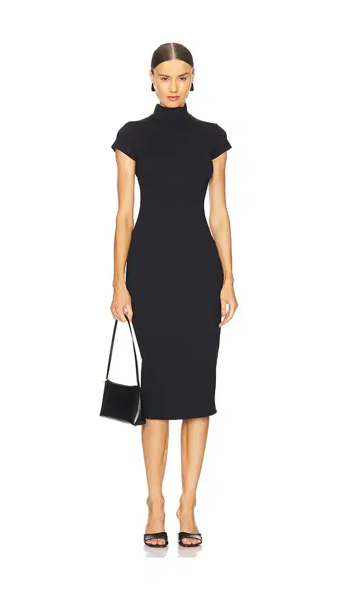 Mock Neck Short Sleeve Dress