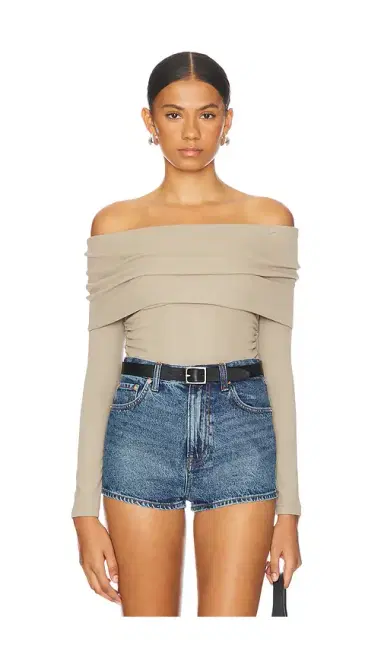 LNA Liya Ribbed Fold Over Top | Thumbnail 1