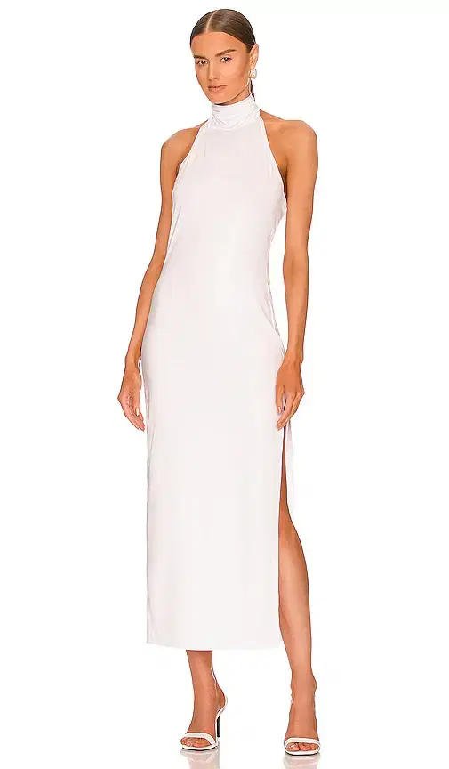 Halter Turtle Side Slit Gown