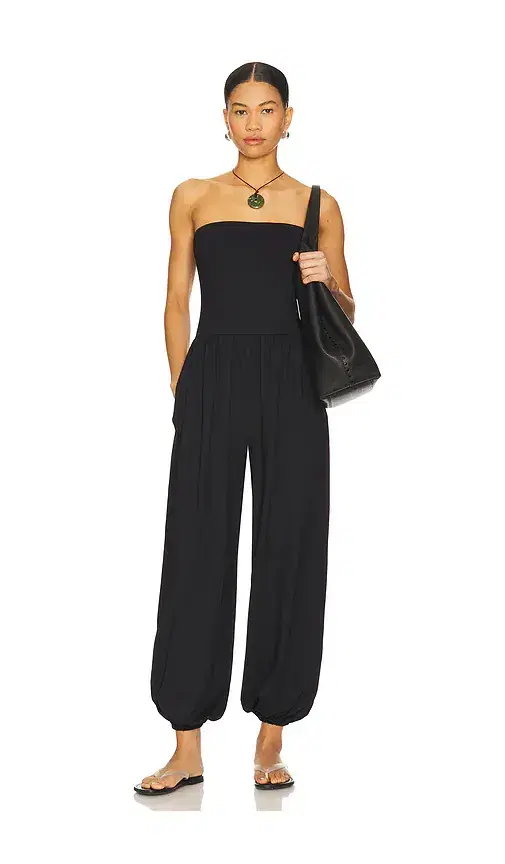 susana monaco Tube Gathered Ankle Jumpsuit