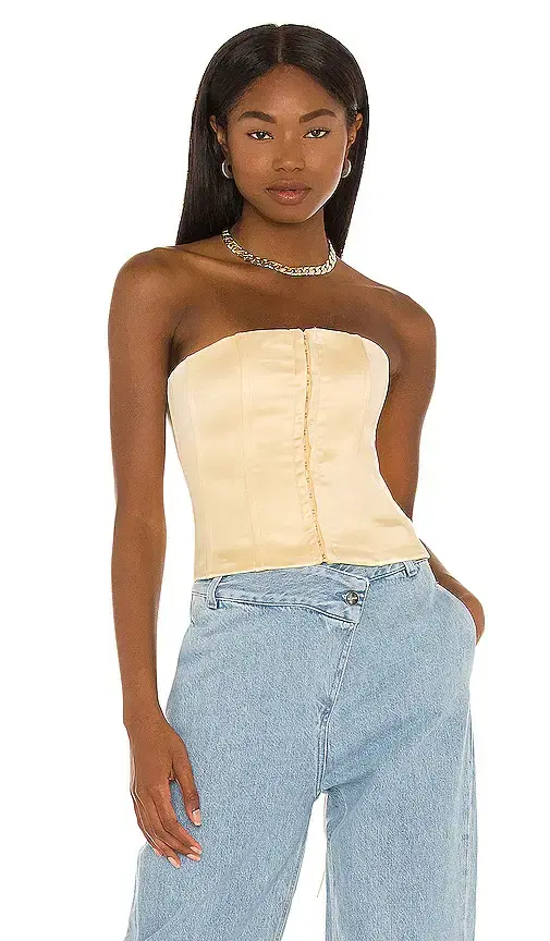 GUIZIO Satin Lace Up Corset