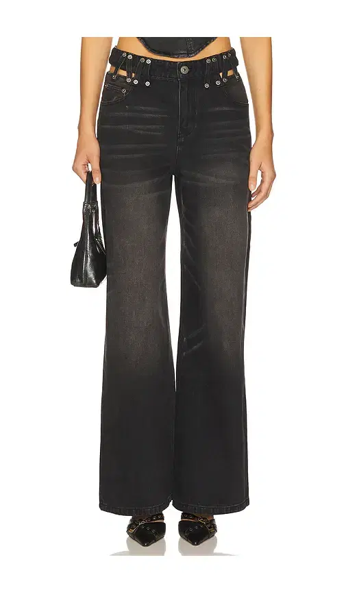 MARRKNULL Cutout Denim Trousers Jeans