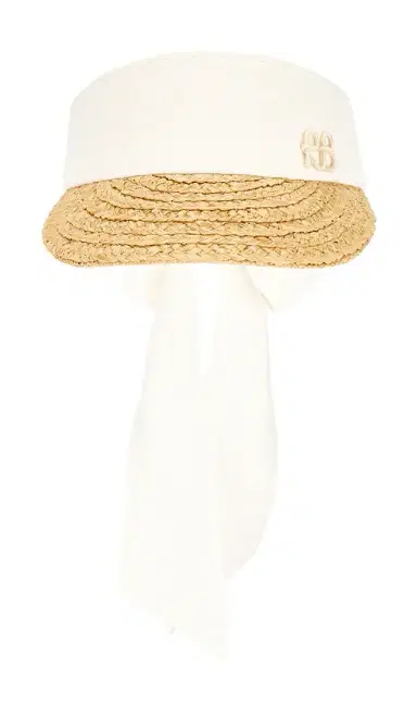 Ruslan Baginskiy Straw Braid & Linen Visor | Thumbnail 2 Ruslan Baginskiy Straw Braid & Linen Visor | Thumbnail 2