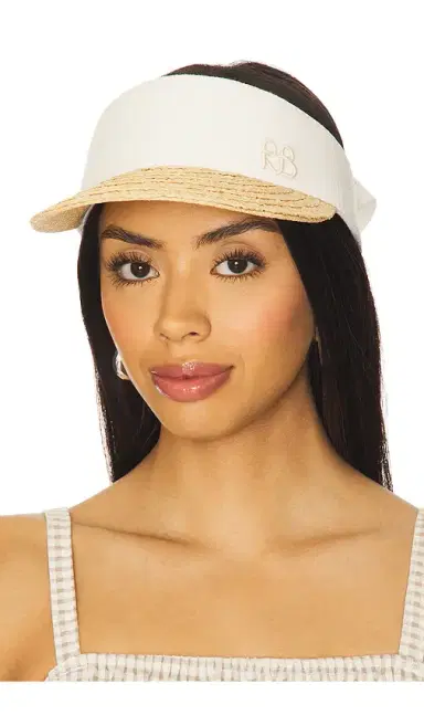 Ruslan Baginskiy Straw Braid & Linen Visor | Thumbnail 1 Ruslan Baginskiy Straw Braid & Linen Visor | Thumbnail 1