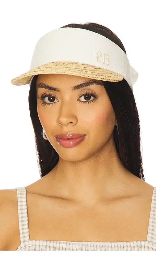 Ruslan Baginskiy Straw Braid & Linen Visor